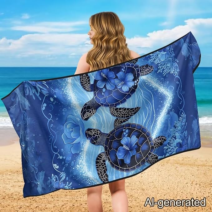 Sea Turtle Car Towel Seat Cover Soft Car Seat Towel Cover Breathable Cars Interior Accessories Fashion for Cars, Trucks, Sedans, Vans, SUVs - Image 4
