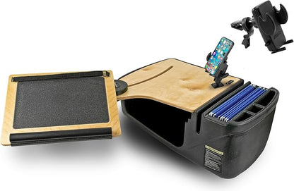AutoExec Reach Desk Front Seat Car Desk and Portable Workstation with Phone Mount and Phone Vent Clip, Natural by AutoExec