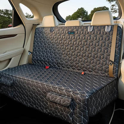 Meginc Dog Car Seat Cover-Waterproof Bench Back Seat Protector for SUV&Cars | Heavy-Duty Oxford Rear Seat Cover for Pet Hair, Spills, Velcro Openings, Non-slip, Scratch-Resistant, Machine Washable by Meginc