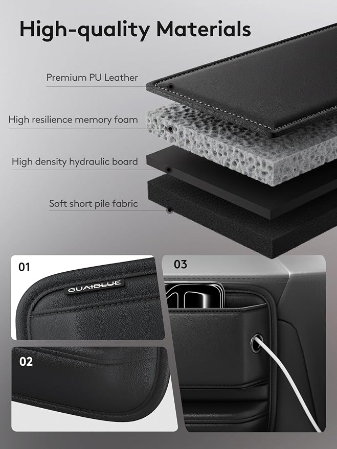 Car Seat Gap Filler Organizer with Sun Visor Organizer | PU Leather Seat Gap Filler for Phone, Keys, Cards & Sunglasses, Front Seat Storage Side Pocket for Cars SUVs Trucks - Image 6