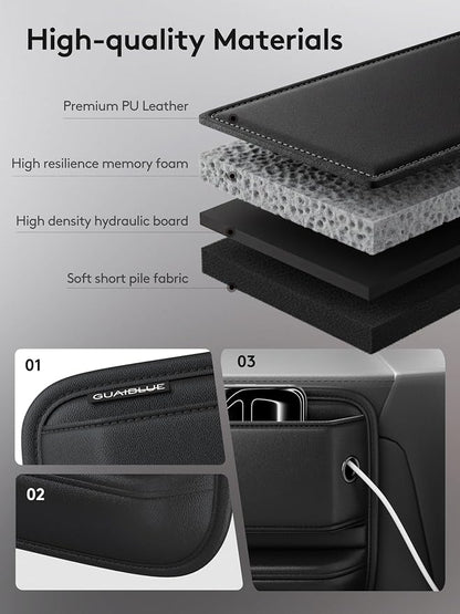2 Pack Car Seat Gap Filler Organizer with Sun Visor Organizer | PU Leather Seat Gap Filler for Phone, Keys, Cards & Sunglasses, Front Seat Storage Side Pocket for Cars SUVs Trucks - Image 6
