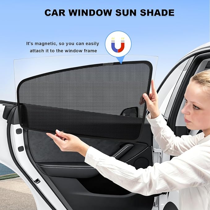 Car Window Shades for Mazda 3 2020-2026 Rear Side Privacy Sun Shade,Breathable Mesh Baby Cover,UV Protection,Heat Insulation for Road Trip & Napping - Image 9