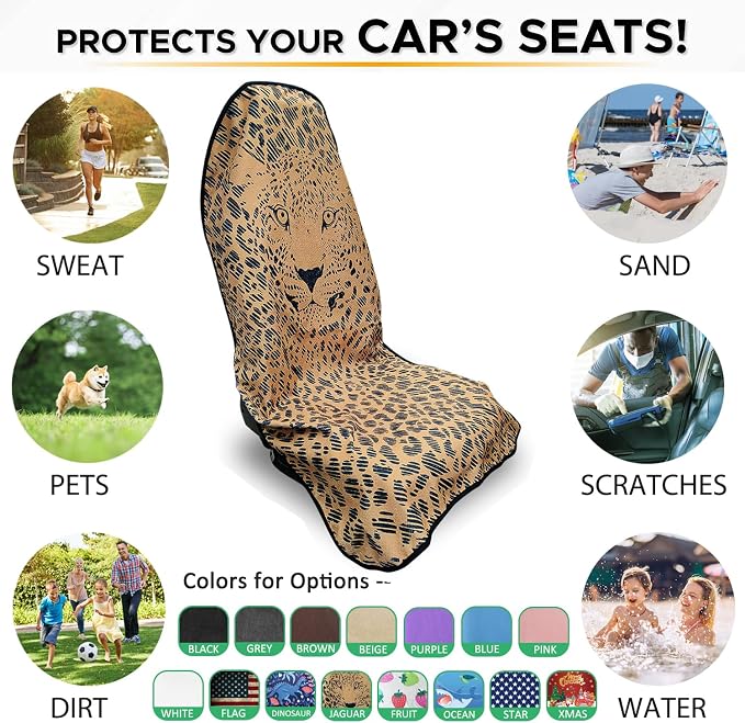 Waterproof Sweating Car Seat Cover for Post Gym Workout, Running, Swimming, Beach and Hiking, Universal Fit Non-Slip Bucket Seat Protector for Cars SUV Trucks, Machine Washable (Jaguar) - Image 6