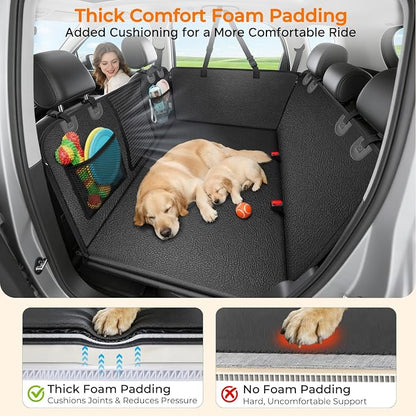 URPOWER PU Leather Dog Back Seat Extender for Extended Cab Trucks | Supports 550 lbs, Stable 3-Panel Hard Bottom, Added High-Density Foam for Comfort, 100% Waterproof, 45% More Space - Image 5
