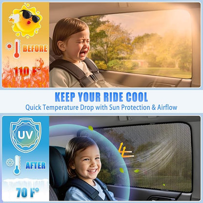 ZATOOTO Car Window Shades for Equinox 2018-2024, Breathable & Privacy | Car Window Cover for Baby Sun Shade, Mesh Reduce UV Rays, Heat Insulation,For Camping - Image 4