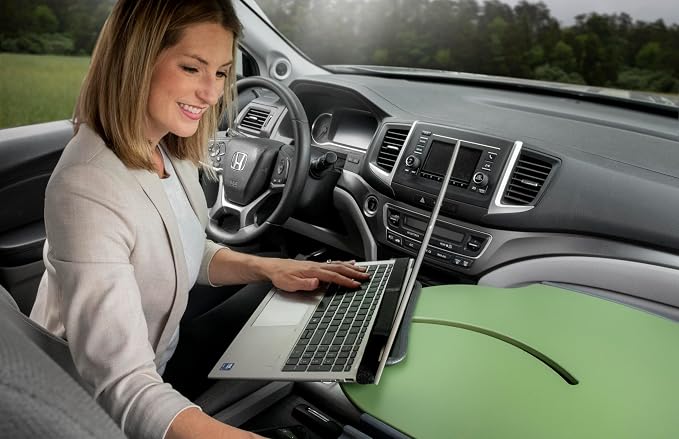 AutoExec Roadmaster Car Desk and Portable Workstation with Phone Mount, Tablet Mount and Phone Vent Clip, Army Green - Image 8
