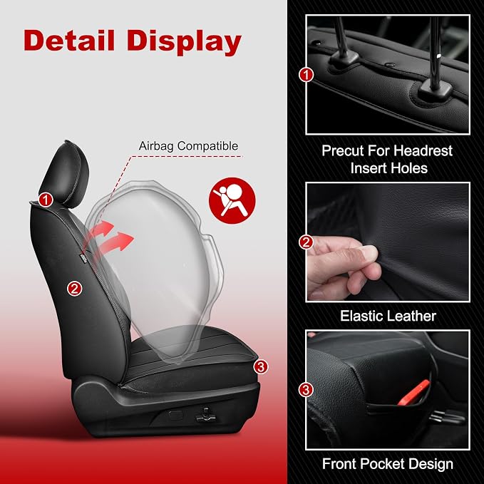 TTX LIGHTING Custom Fit Seat Covers for Subaru Outback 2010-2014 | All-Season Interior Protection with Original Seat Pattern, Waterproof Faux Leather, Airbag Compatible - Image 3