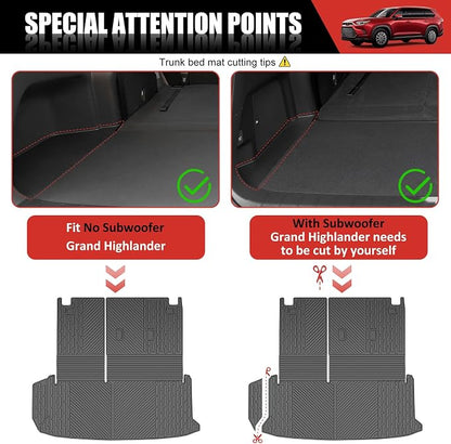 Mat Compatible with 2024-2025 Toyota Grand Highlander Cargo Liner Replacement for 2024 2025 Toyota Grand Highlander Accessories(Not fit Highlander) - Image 6
