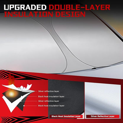 Windshield Sun Shade for 2019-2026 Le-xus ES250 ES300h ES350 ES500e 350e | 350h Foldable Sun Sunshade for Car Front Window Blocks UV Rays and Heat Automotive Interior Protector Custom Fit Accessories - Image 3