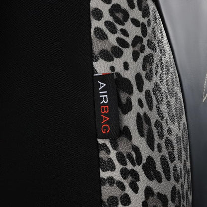 Flying Banner Butterfly car seat Covers ful Set Fashion Universal Lady Woman Female Rear Bench Split Colorized (Full Set - Faux Leather, Leopard Gray) - Image 6