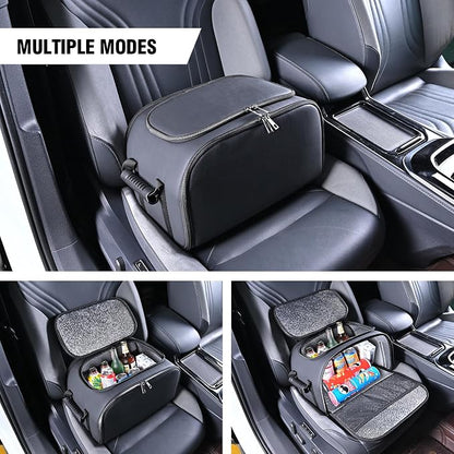 Black Foldable Car Insulated Storage Box, Portable Thermal Cooler Bag with Double Zipper & Sturdy Handle, Multi‑Purpose Car Seat Trunk Organizer for Drinks Snacks, Outdoor Picnic Camping Road Trips - Image 5