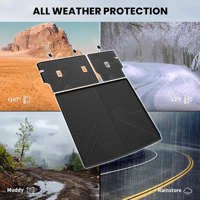 LASFIT Cargo Mat with Backrest Mat for Honda Passport 2026 | All Weather Custom Fit Anti-Slip Pet Friendly Easy Clean TPE Trunk Mat Trunk Liner Cargo Liner with Seatback Cover - Image 8