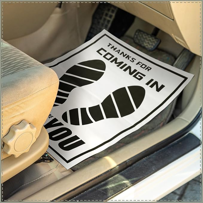 Frienda Paper Floor Mats Disposable Waterproof Car Pads,White,22 X 17 Inch | Plastic Film Covered for Car Detailing, Mechanics, Vehicle Carpet Protection, Automotive Service Centers, Dealerships - Image 5