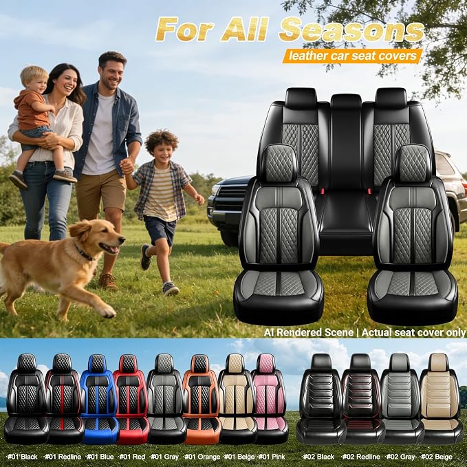Fit CX-30 Seat Covers Custom Fit for Mazda CX-30 2020-2025, Full Set | Premium Leather Full Coverage Protectors, Waterproof, Breathable, Scratch Resistant, Easy Wipe, Airbag Compatible, Black+Gray - Image 9