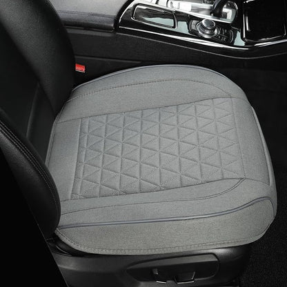 West Llama Linen Front Car Seat Cover Protector Anti-Slip Bottom Seat Cover Fits 95% of Vehicles,Wrapping Around The Bottom,Triangular Pattern(Gray-1Pcs) - Image 8