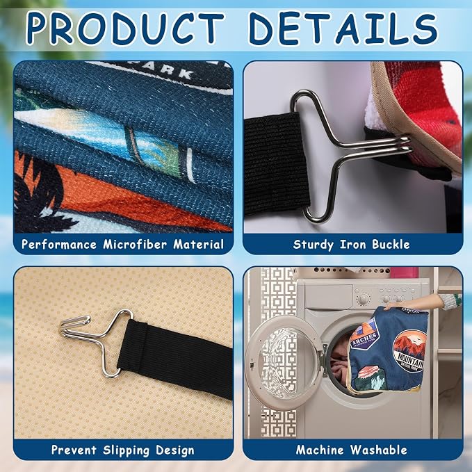 Lonfliness 2PCS Car Seat Cover Towel Non Slip Front Seat Car Seat Towel Athletic Running Towel Washable Seat Cover for Gym Workout Sweat Outdoor Sport Beach Hiking Yoga (National Park) - Image 3