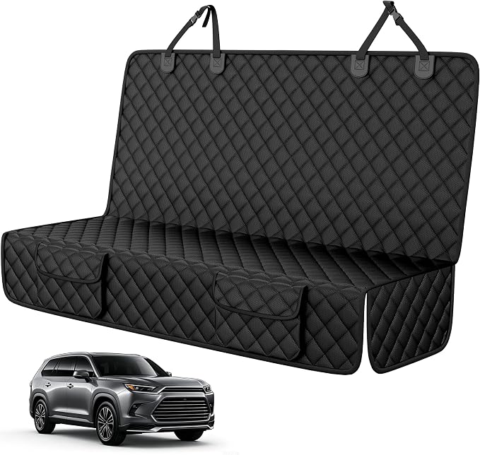 PETICON Dog Car Seat Cover for Back Seat, Rear Bench Seat Cover for SUVs | Waterproof Oxford, Side Flaps, Fits Tacoma/Grand Cherokee/Explorer/Ranger/Colorado, Velcro Openings for Child Seat Access by PETICON