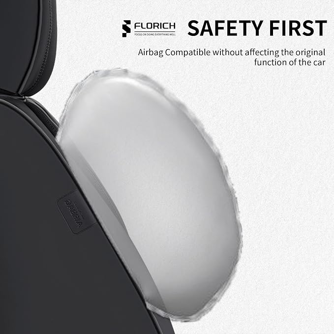 Seat Covers, Car Seat Covers Front Seats, Luxury Nappa Leather Seat Covers, Breathable and Waterproof Car Seat Protector 2 Seat, Automotive Seat Covers Universal Fit for Most Cars-Black - Image 4
