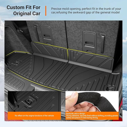 powoq Cargo Mat Compatible with 2016-2026 Dodge Durango 6&7 Seats | Trunk Mat Cargo Liner TPE All Weather Replacement for 2016-2026 Dodge Durango Accessories (Trunk Mat 6&7 Seats) - Image 2