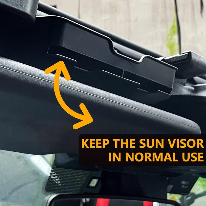 Sunglasses Holder for Ford Bronco 2/4 Door 2021-2026 Accessories | Sun Visor Organizer for Card, Glasses, Sunglass Storage, No Drill, Hanging Box for Bronco Off-road, Not for Bronco Sport SUV - Image 4