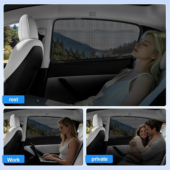 Car Window Shades for Mazda 3 2020-2026 Rear Side Privacy Sun Shade,Breathable Mesh Baby Cover,UV Protection,Heat Insulation for Road Trip & Napping - Image 8