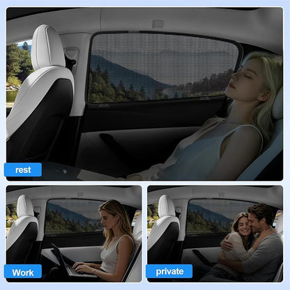 Car Window Shades for Chevrolet Silverado EV 2024-2026 Rear Side Privacy Sun Shade，Breathable Mesh Baby Cover，UV Protection, Heat Insulation for Road Trip & Napping - Image 8