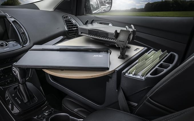 AutoExec AE-RMCD-PM-PS-11M Roadmaster Car Desk for Your Vehicle Workstation and Mobile Office, Natural with Phone Mount and Printer Stand | Vehicle Workstation, Mobile Office, Phone Mount, Printer Stand - Image 2