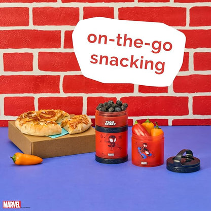 Whiskware Spider-Man Team Spidey Stackable Snack Containers for Babies, Kids, and Toddlers, 3 Stackable Snack Cups for School or Travel, Cupholder Friendly, Miles Morales - Image 5
