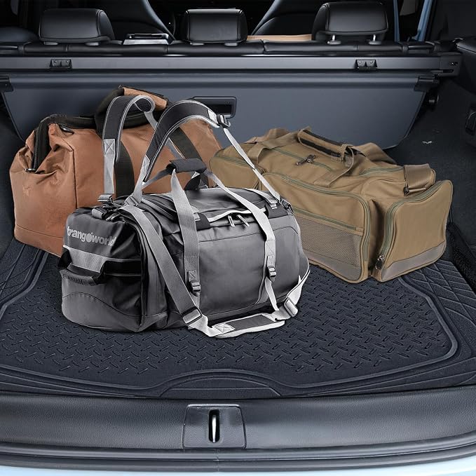 CAR PASS Deep Dish Floor Mats for Cars, Heavy Duty Rubber Floor Mats with Trunk Cargo Liner, Universal Trim-to Fit Automotive Floor mats for Truck Van SUV Waterproof All Weather Car Mats Solid Black - Image 3