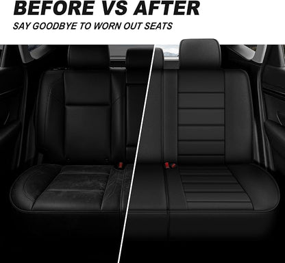 IKABEVEM Car Seat Covers for Jeep Liberty 2008-2012 Full Set(5 Seats) | Luxury Fuax Leather, Waterproof, Airbag Compatible, Easy to Install, Scratch‑Resistant Seat Protection, Black - Image 6