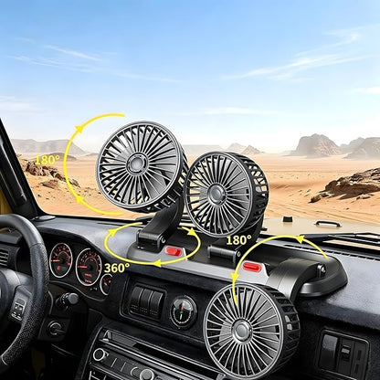 5V USB Car Fan, 3-Head 360° Rotating Dashboard Fan | Ideal for cars with broken AC. 2-Speed Quiet. Multi-Scenario: Sedans, SUVs, Pickups, Office, Camping. USB portable. - Image 7