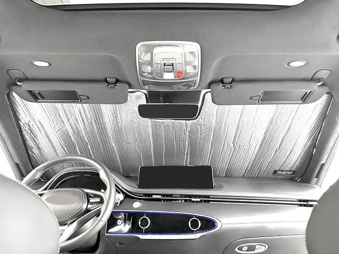 Front Windshield Sunshade Custom Fit for 2009-2014 Ford F-150 F150 Truck | Pickup - All Cabs | UV Reflector Sun Protector Privacy Multi-Layer Insulated Blockout Accessories [Made in USA] - Image 3