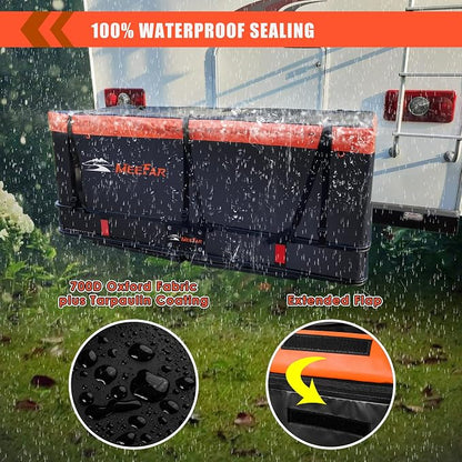 Hitch Mount Cargo Carrier Bag 100% Waterproof 19.7 Cubic Feet Luggage Rack | Soft Shell Luggage Bag,Include 8 Reinforced Straps,Combination Lock,for All Vehicle with Steel Trailer Cargo Carrier Basket - Image 7