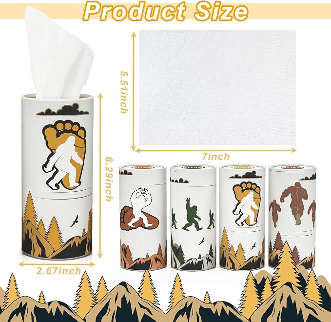 Car Tissue Holder 4 Pack, Bigfoot Tissue Box Cylinder for Car Cup Holder - Image 2