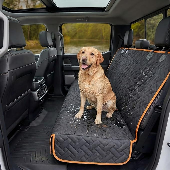 Heavy Duty Back Seat Cover for Truck , 100% Waterproof & Odor-Free Dog Seat Protector for F150 F250 Chevy Silverado Ram Sierra, Scratch-proof Eco-Friendly Back Seat Cover for Dogs, Kids, Tools & Gear - Image 3