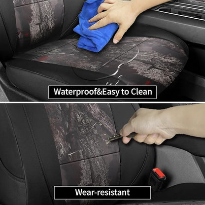 EKR F150 Seat Covers Custom Fit for (SuperCrew) 2015 2016 2017 2018 2019 2020 Ford F-150 Raptor,(4 Door,2nd Row W/Armrest) Full Set-Faux Leather(Black/Woodland Camo) - Image 4