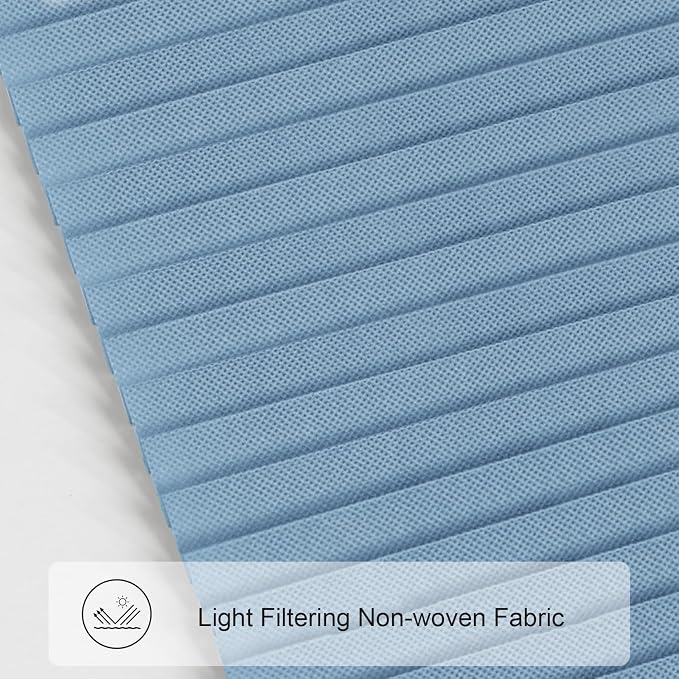 Window Blinds Cordless No Drill Cut to Size Clip On Stick On Self Adhesive Temporary Blinds Pleated Paper Blinds for Windows Doors Shades for Home Nursery Bedroom Kitchen Bathroom | Non-Woven, Light Filtering, Easy Install, Self Adhesive, Pleated Windo... - Image 6