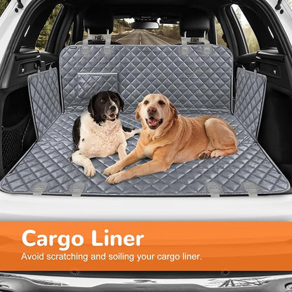URPOWER Dog Car Seat Cover for Back Seat, Waterproof Hammock for Car & SUV | 600D Oxford, Side Flaps with Zippers, Scratch Resistant, Non-Slip, Easy Install, Machine Washable, Dog Seat Belt Included - Image 5