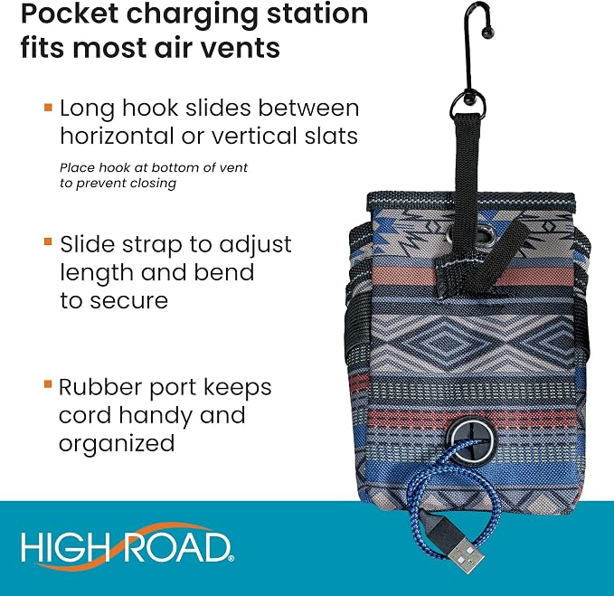 DriverPockets Car Vent Organizer - Hanging Phone Holder and Car Pen Holder | High Road Car Pouch Organizer Keeps Phones, Pens, Cords and Sanitizer on the Dashboard Within Easy Reach - Image 5