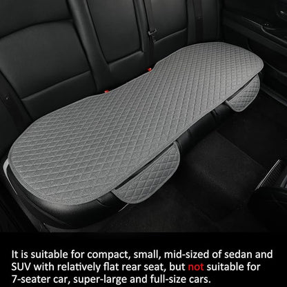 West Llama Linen Car Seat Covers,Bottom Seat Covers for Cars Include 1 Pair Front Driver Seat Pad Mat and 1 Rear Bench Cover Universal Fits 90% Vehicles,SUVs,Cars,Sedans(3Piece-Gray) - Image 6