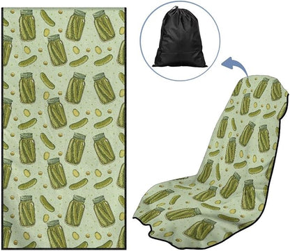 SEANATIVE Funny Pickles Print Ultra-Breathable Car Seat Towel Cover Sweatproof Automotive Towel - Fast Drying Sweat Towels for Workout, Running & Outdoor Adventures - Image 5
