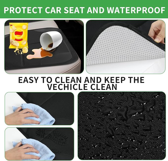 4 Pack Non-slip Car Seat Protector and Backseat Organizer Kick Mat with Tablet Holder, Large Waterproof Car Seat Protector with Storage Pockets for Leather and Fabric - Image 6