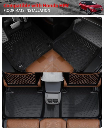 Floor Mats Set for 2023 2024 2025 2026 Honda HRV | Trunk Mat Cargo Liner Cargo Mat TPE All Weather Back Seat Cover Protector 2024 HR-V Accessories - Image 3