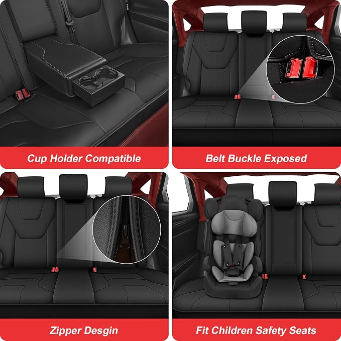 TTX LIGHTING Custom Fit for Ford Fusion Seat Covers 2013-2020 5-Seats | Original Seat Pattern | Full Coverage | Easy Install | Faux Leather | Shield Your Car Seats - Image 5