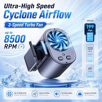 Clip On Air Conditioner for Car, 2026 Portable Car Air Conditioner 360° Rotation 199 Speeds Silent Mini Bladeless Fan with Led Lights Clip On Fan for Cars Work Camping (Black) - Image 4