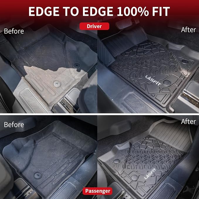 LASFIT Floor Mats Cargo Liner for Ford Bronco 2-Door 2021-2026 Carpet Floor | Custom Fit TPE All Weather Full Coverage Protector Easy Clean Anti-Slip Floor Liner 2 Rows+Cargo Liners for Bronco 2-Door SUV - Image 4