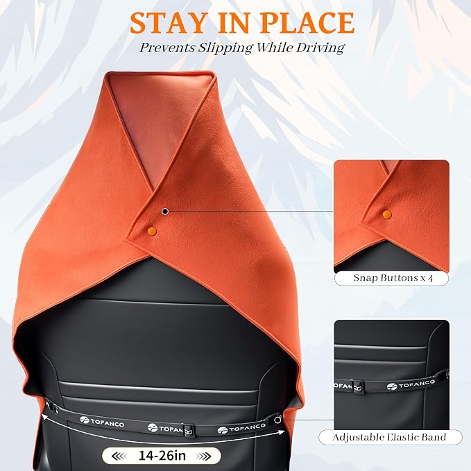 Car Seat Cover Towel for Front Seats Non-Slip with Headrest Pocket & Strap | Universal Fit for Cars Truck SUV|Car Seat Hoodie & Phocho Perfect After Gym Workout, Beach,Yoga and Running|Anti-dog Scratch - Image 2