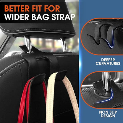 Car Headrest Hooks for Purses and Bags, Upgraded 2 in 1 Cars Back Seat Head Rest Hanger Vehicle Leather Organizer Storage Holder Hook Matching Cars Interior, 1-Pack, Brown - Image 4