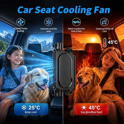 New Upgraded Car Seat Fan that Blow Cold Air for Backseat Rear Facing Headrest Cooling Fan for Car Portable Carseat Usb Car Vent Extender for Baby Small Mini Rechargeable Cooler Head Rest (Black) - Image 2