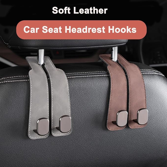 Amelity Car Headrest Hooks, Purse Hook for Car 2 Pack Black | Universal Car Interior Accessories for Women, Available in 2/4 Pack, Storage Hanger Holds Purses, Backpacks, Grocery Bags - Image 3
